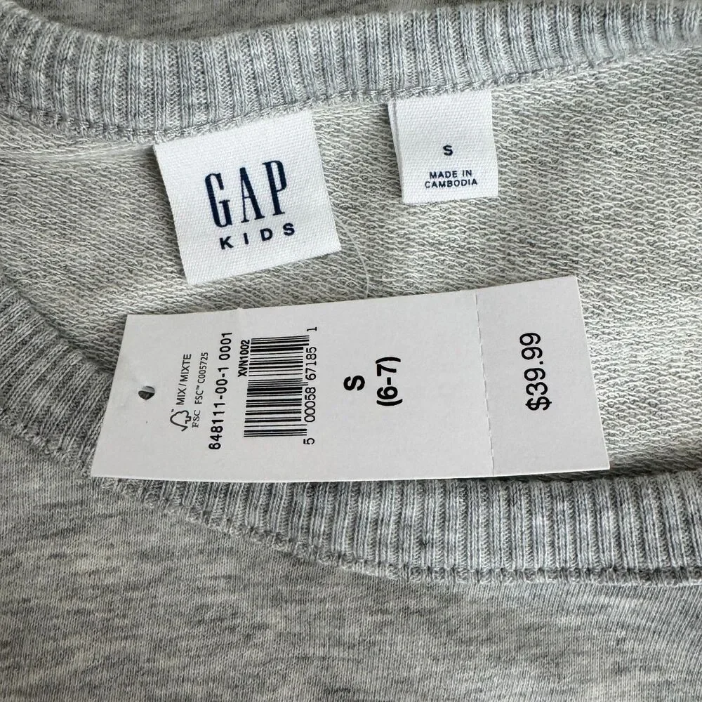 New Gap Long Sleeve Ruffle Sweater Dress Girl's Size 6-7 Small
